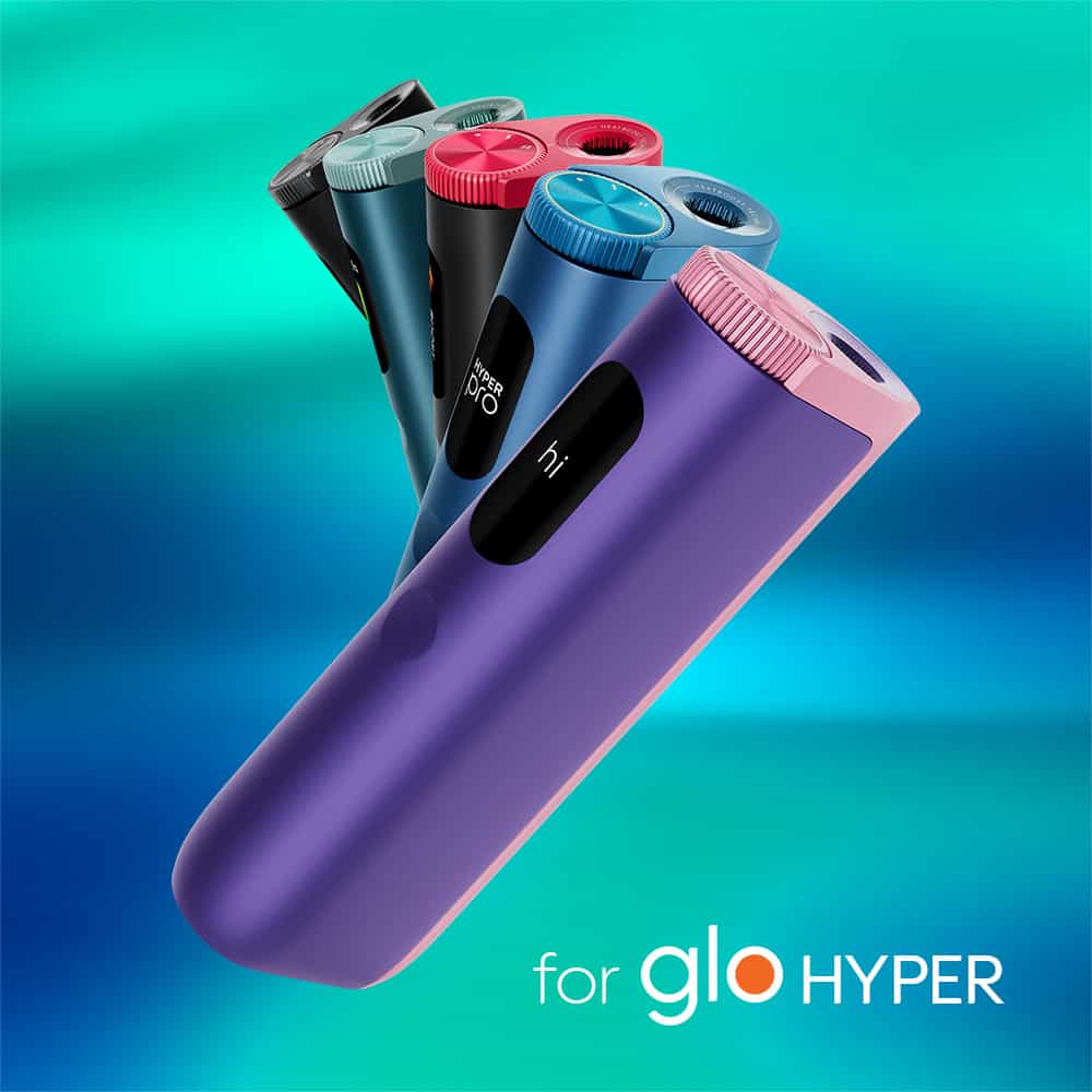 Six colorful veo™ Arctic Click devices, similar to vapes or e-cigarettes, are arranged diagonally on a blue-green gradient background with the text veo™ Arctic Click at the bottom right.